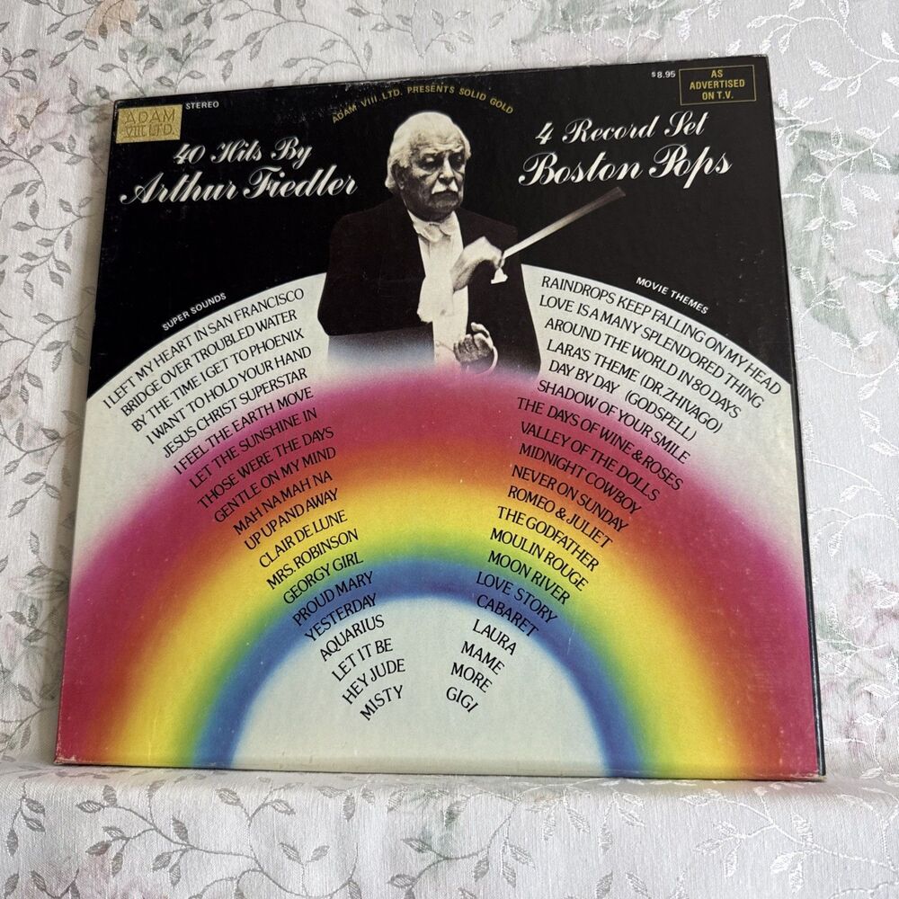 40 Hits By Arthur Fiedler, 4 12" Record Vinyl Box Set, Adam VIII LTD, Box R2
